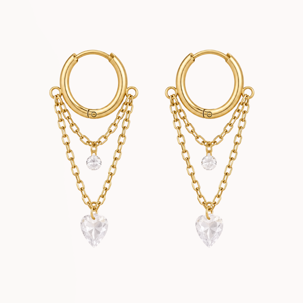 Double Dainty Chain Hoops