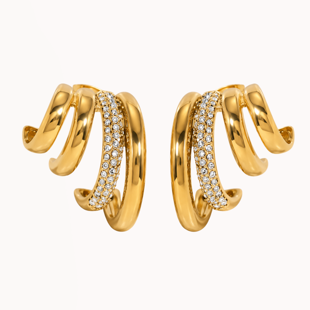 Layered Pavé Earrings