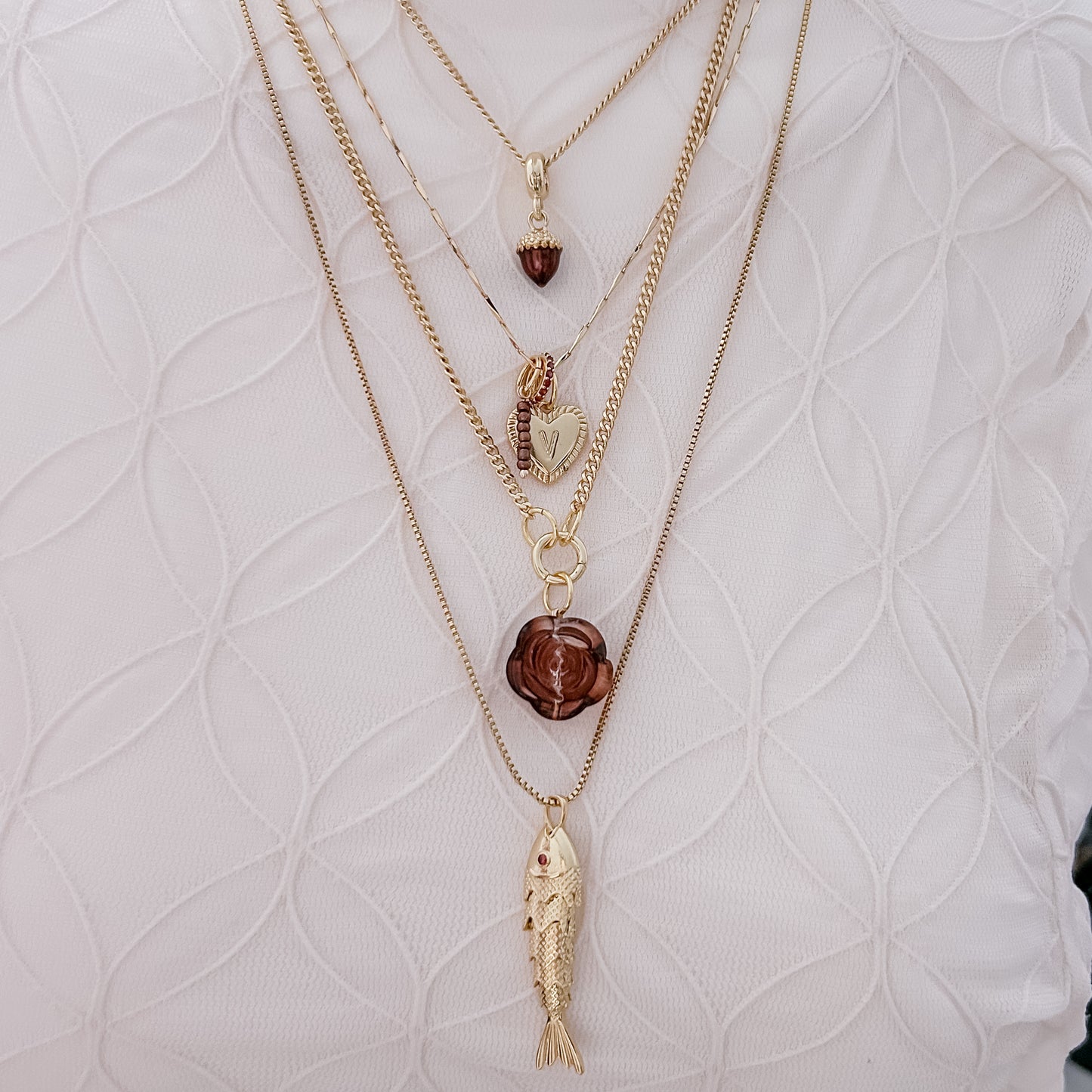 Braune Stapelperlen - Anhänger