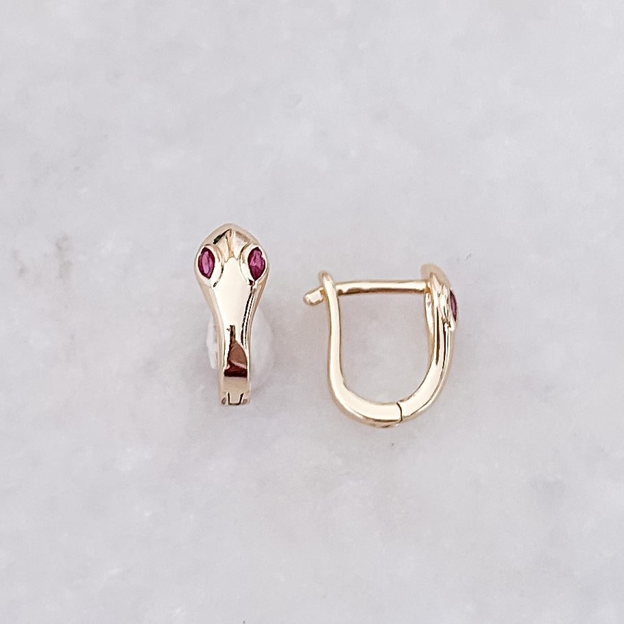 Rosa Schlangenohrringe