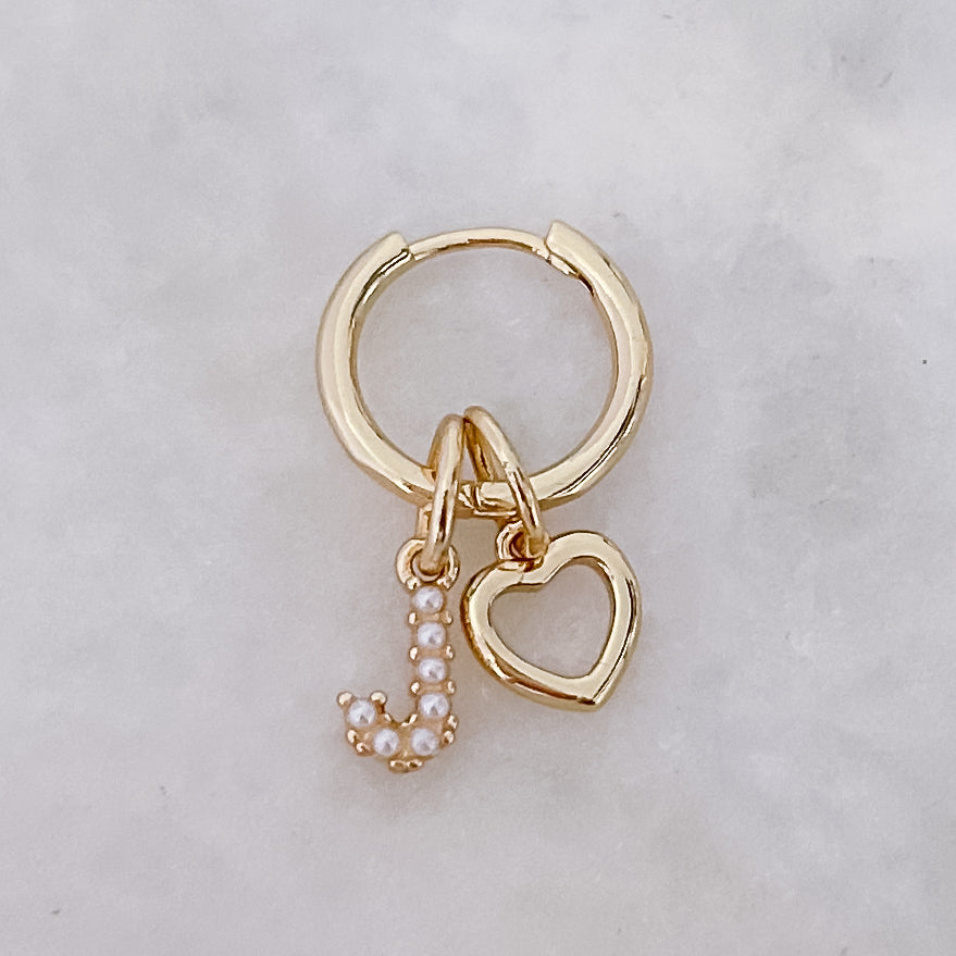 Classic Pearl Initial Hoop