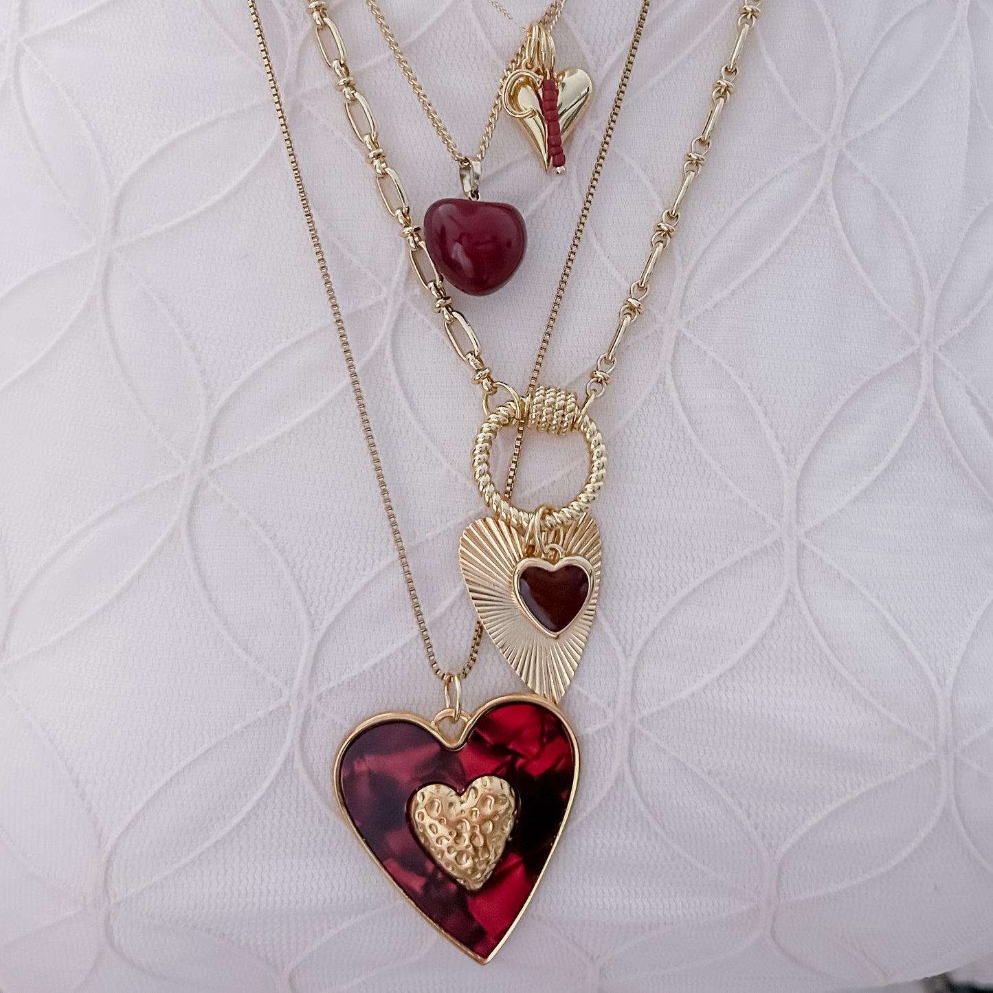 Rote Stapelperlen - Anhänger