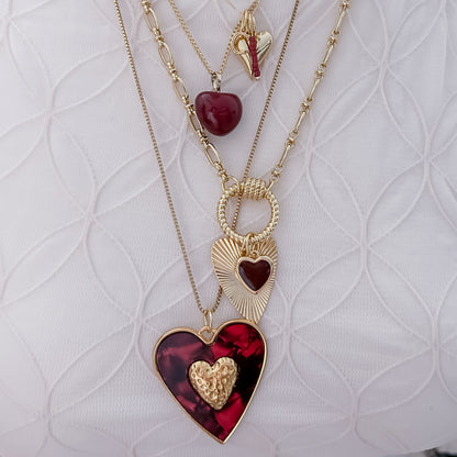 Rote Stapelperlen - Anhänger