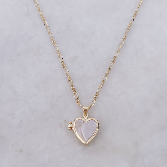 White Figaro Locket Necklace