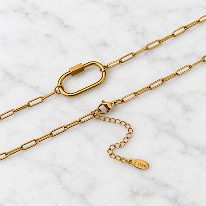 Oval Chain - Lock Necklace