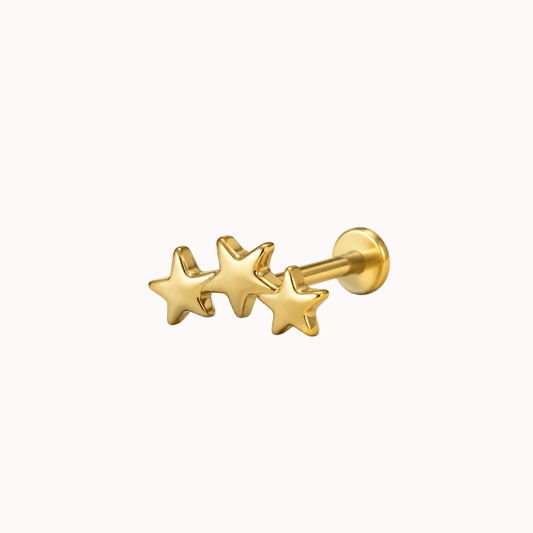 Triple Gold Star Piercing