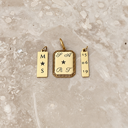 Rectangle - Engraved Charm