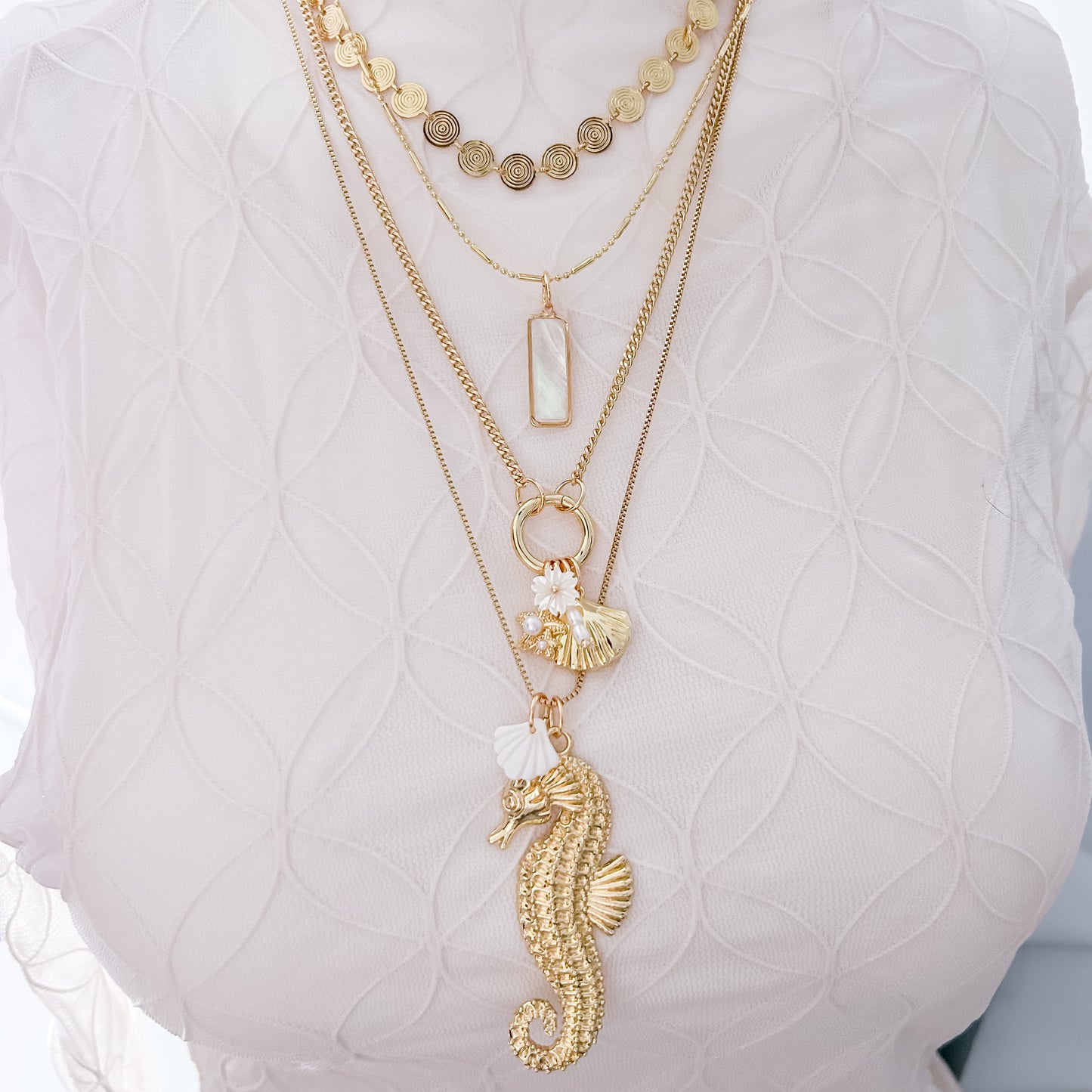 Halskette „Stab + Punkte“, 45 cm