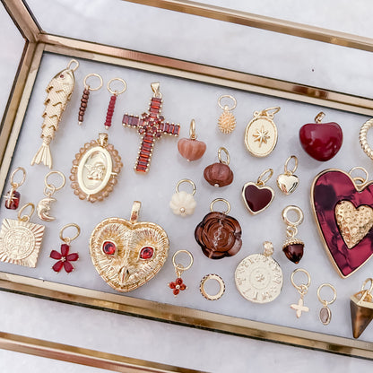 Rote Stapelperlen - Anhänger