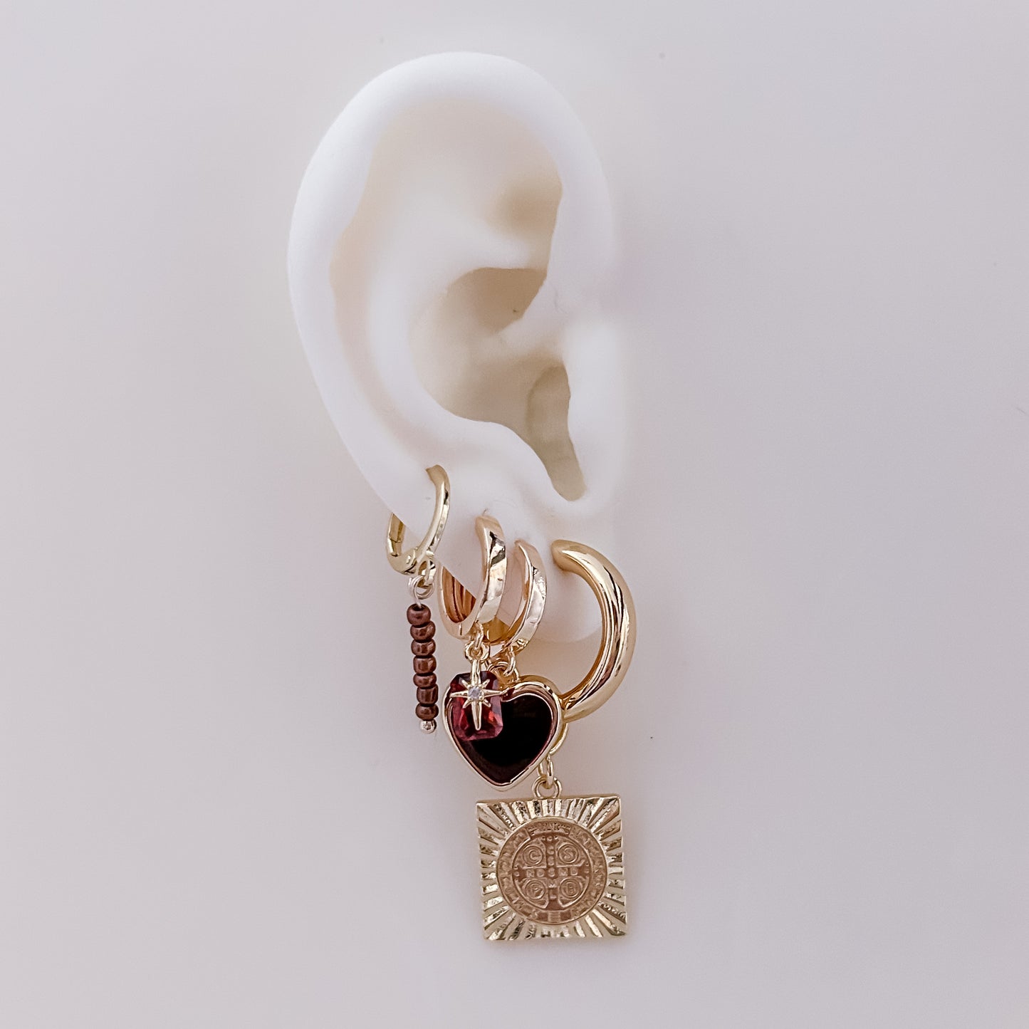 Brown Heart Fine Hoop