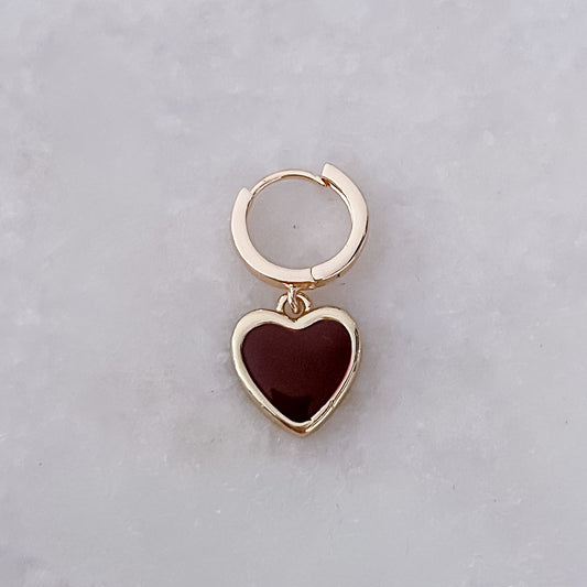 Brown Heart Fine Hoop