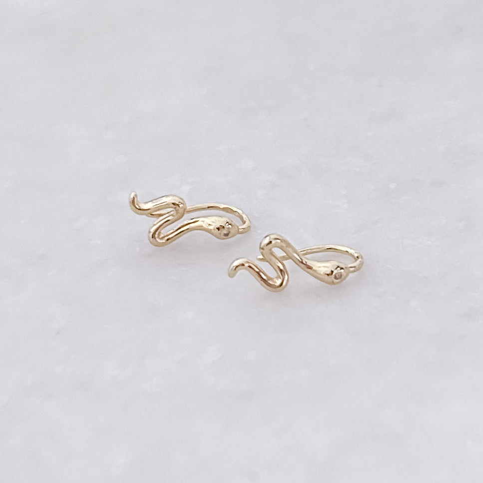 Gold Snake Earrings