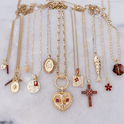 Rote Stapelperlen - Anhänger