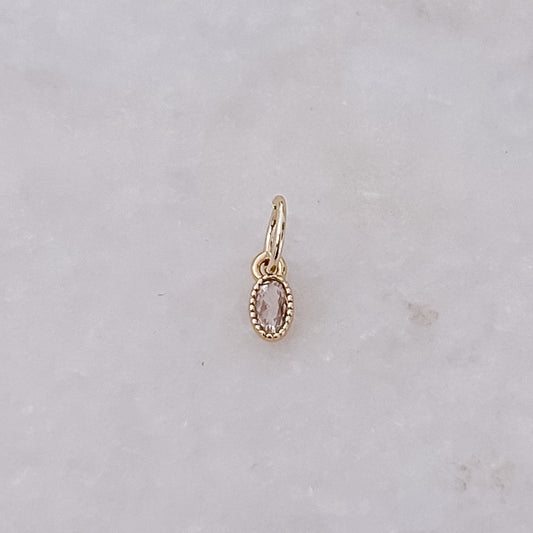 Tiny Oval Diamond - Charm