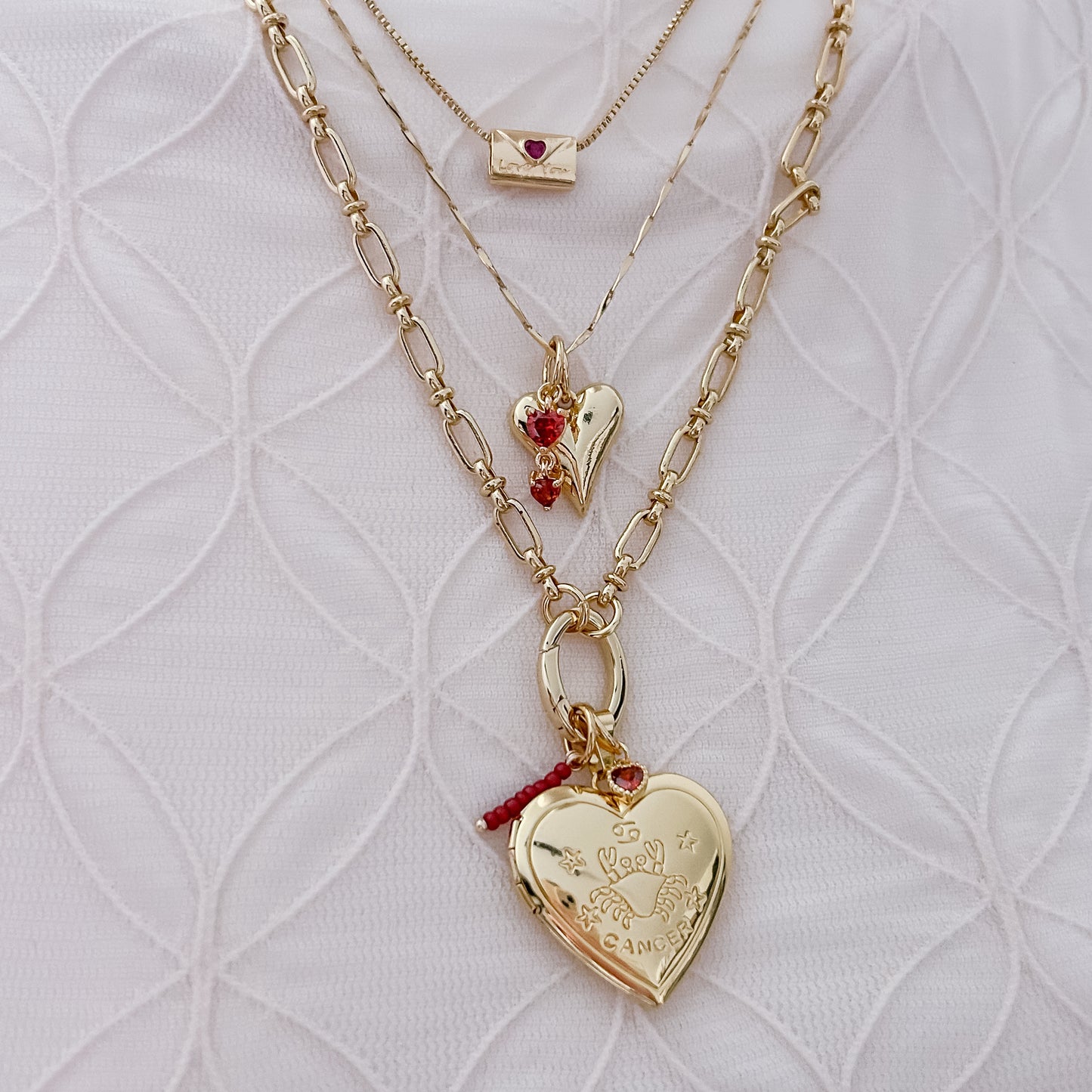 Rote Stapelperlen - Anhänger