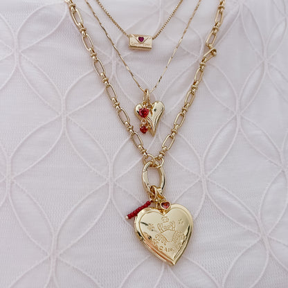 Rote Stapelperlen - Anhänger