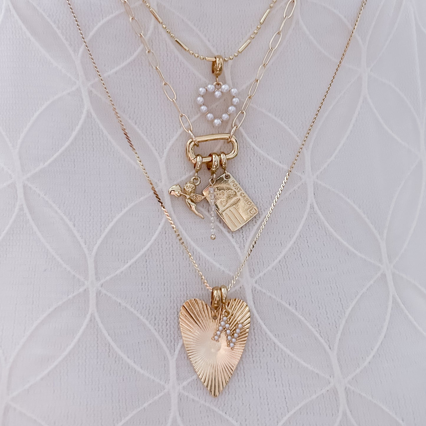 Halskette „Stab + Punkte“, 45 cm