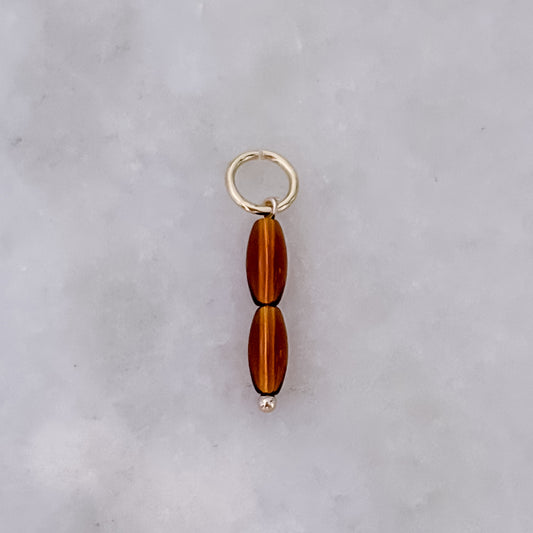 Doppelte braune Perle - Anhänger