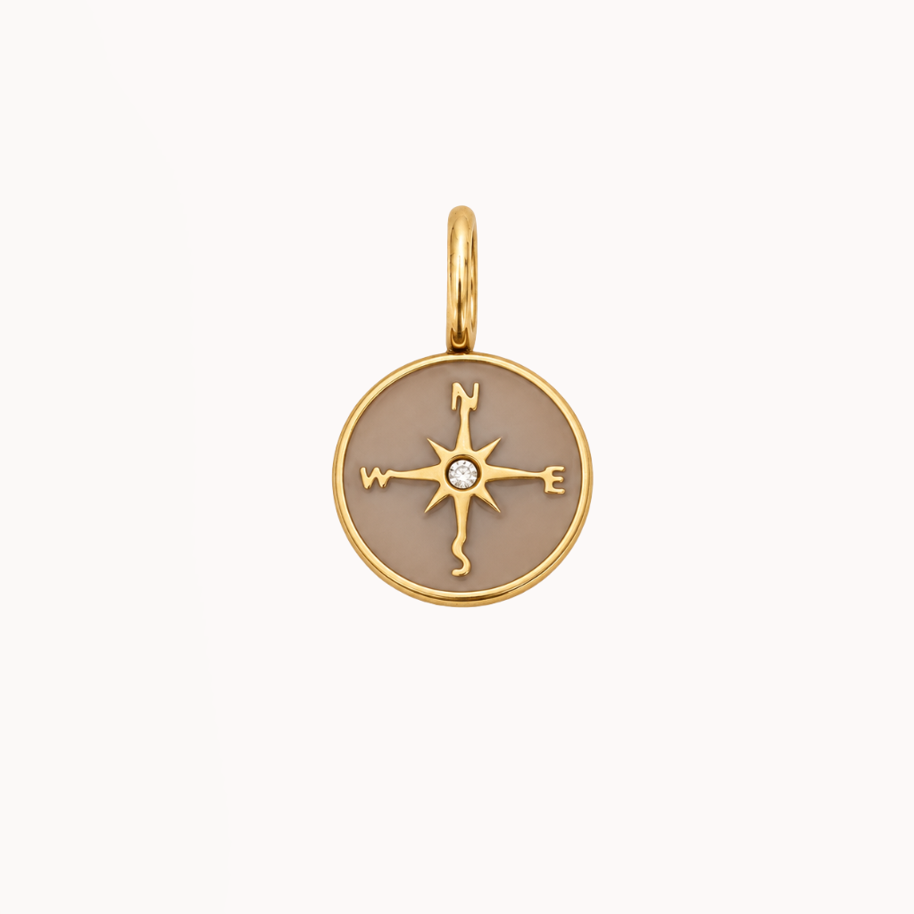 Taupe Compass - Charm
