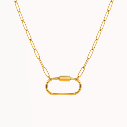Oval Chain - Lock Necklace