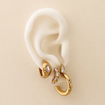 Crystal Bold Drop Hoops