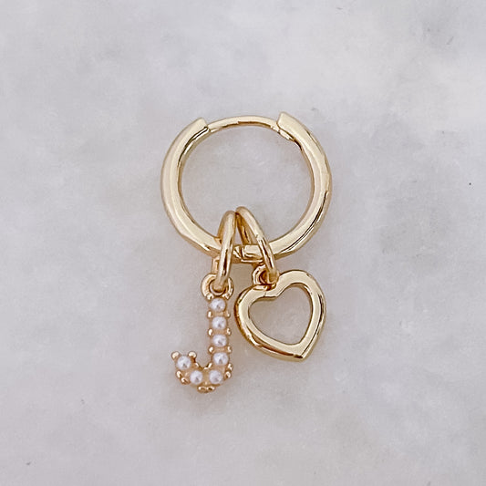 Classic Pearl Initial Hoop