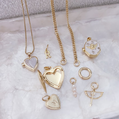 Gold Heart Locket - Charm