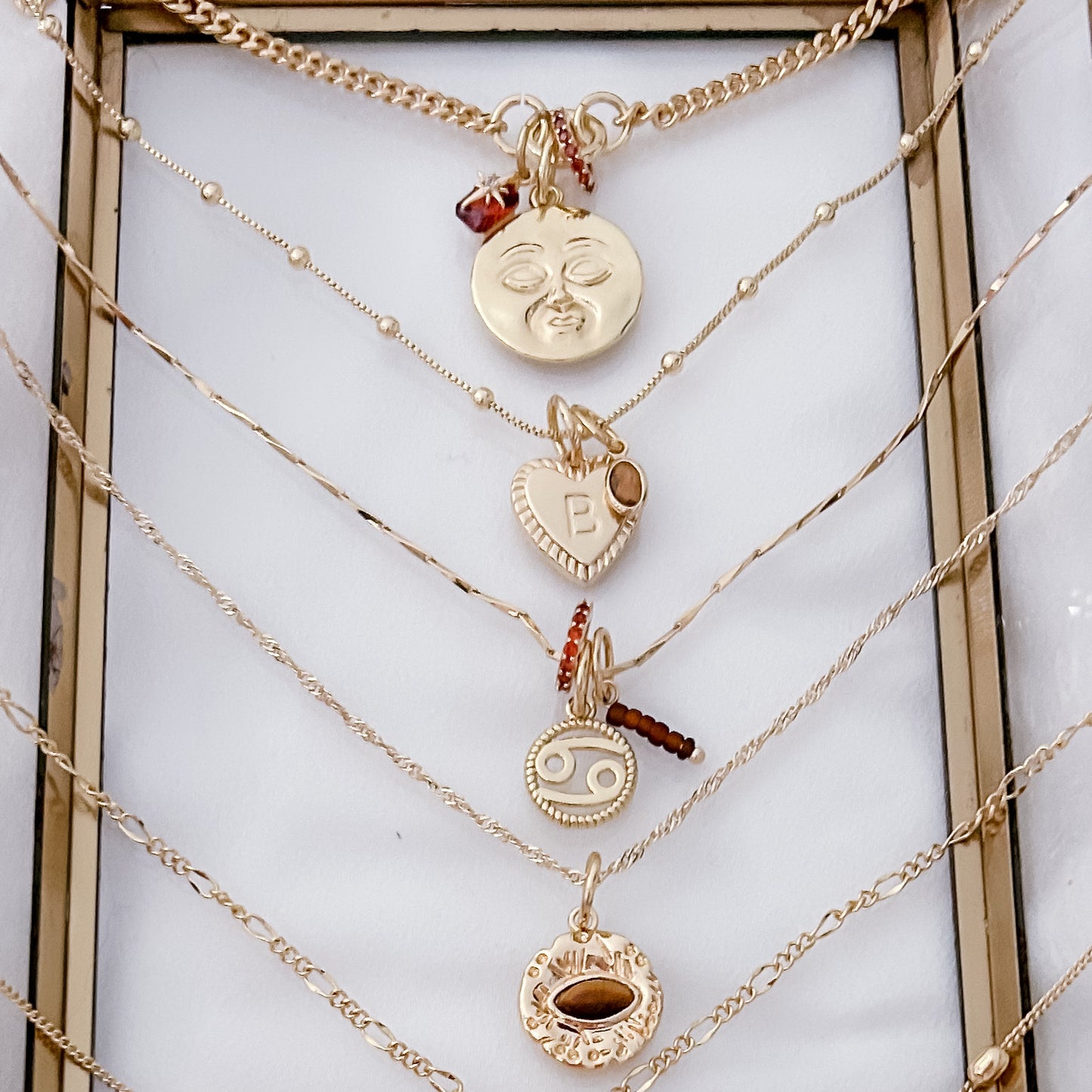 Brown Initial Necklace