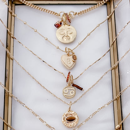 Brown Initial Necklace