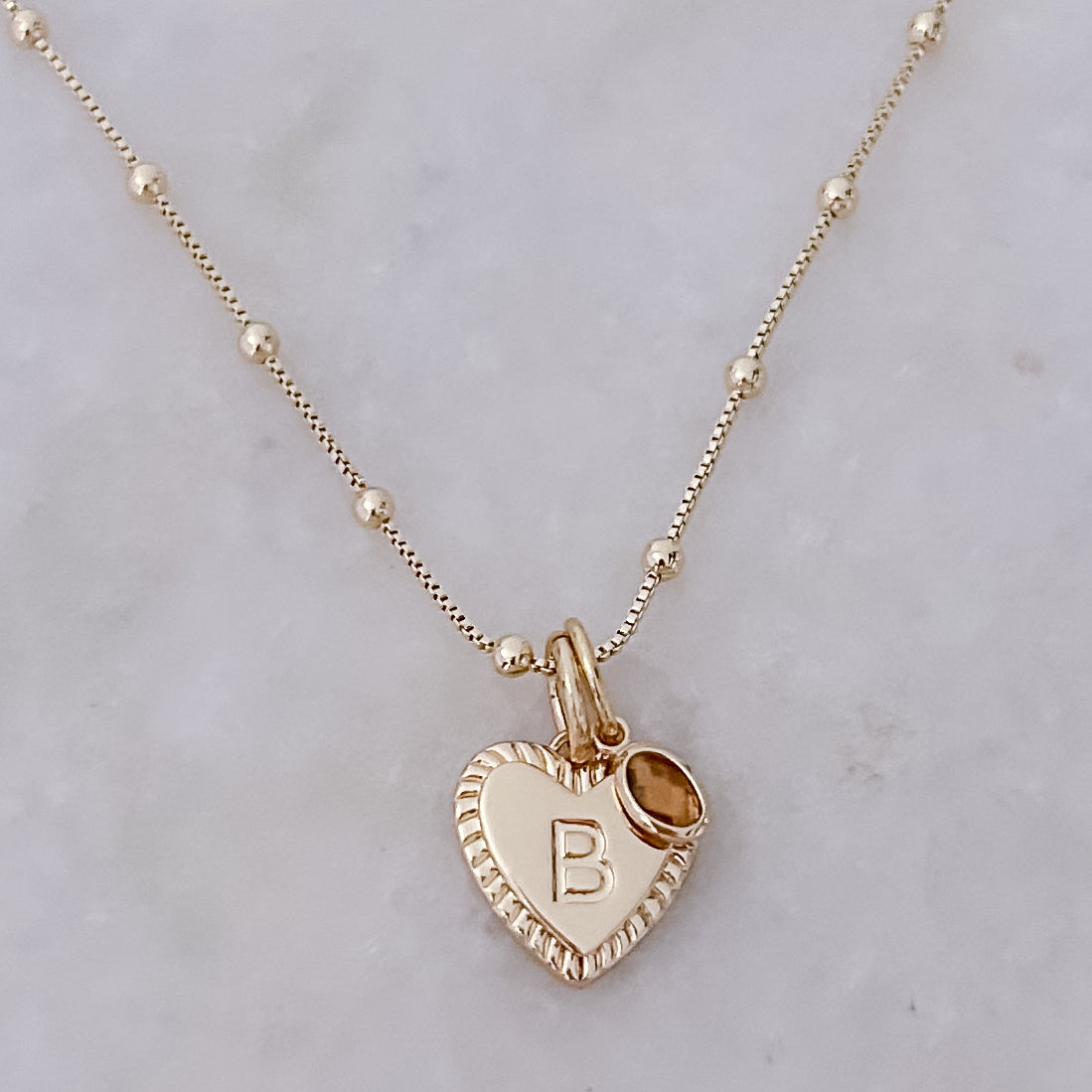 Brown Initial Necklace