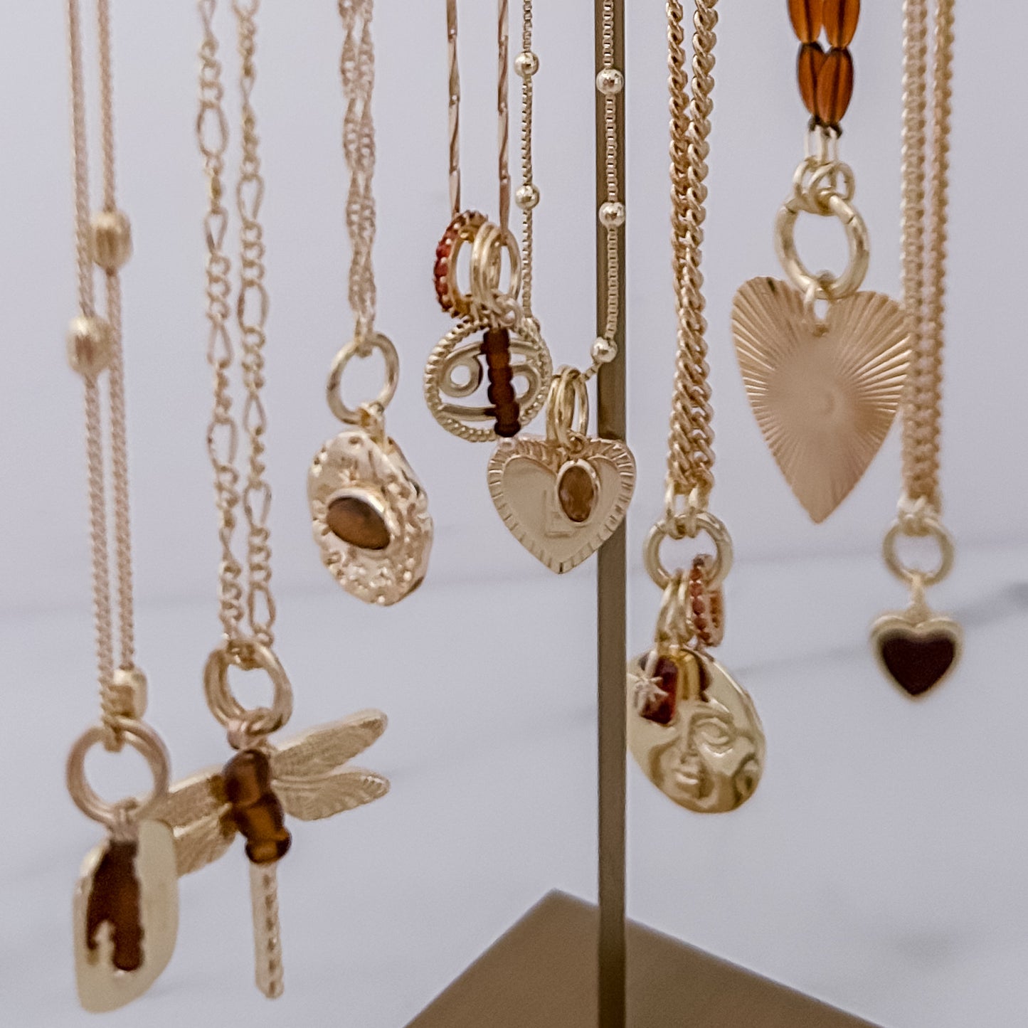 Brown Initial Necklace